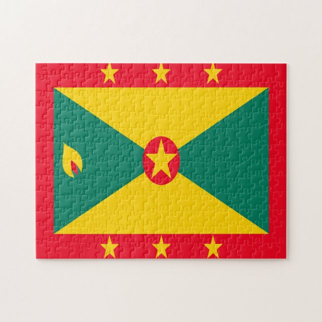 Quebra-cabeça Bandeira Nacional Granada Caribe. (Horizontal)