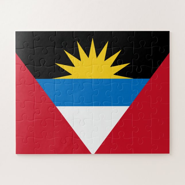 Quebra-cabeça Bandeira Patriótica de Antígua e Barbuda (Horizontal)