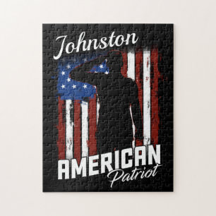 Quebra-cabeça Bandeira Personalizada do Patriot Soldier EUA