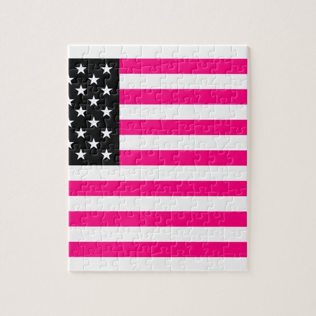 Quebra-cabeça bandeira rosa americana (Vertical)