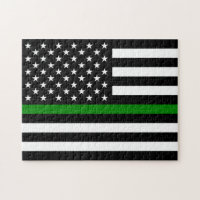 Bandeira Thin Green Line: Veteranos Militares Patr