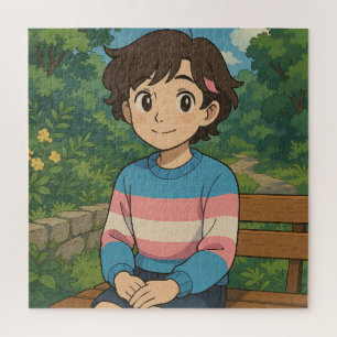 Quebra-cabeça Bandeira Transgênero Pessoa Anime LGBTQIA+