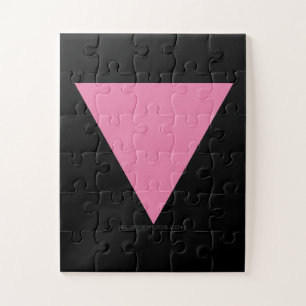 Quebra-cabeça bandeira triângulo rosa SlipperyJoe's símbolo rosa