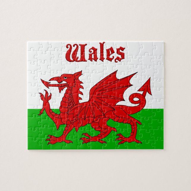 Quebra-cabeça Bandeira Wales de Galês (Horizontal)