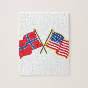 Quebra-cabeça Bandeiras americanas norueguesas