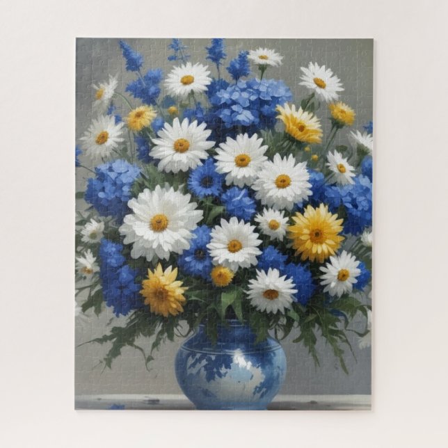 Quebra-cabeça Bando de Flores de Aquarela Elegante (Vertical)