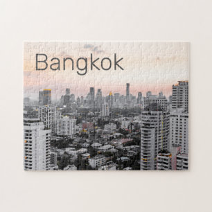 Quebra-cabeça Bangkok Skyline Sunset Panorama BKK Tailândia
