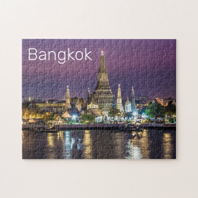 Quebra-cabeça Bangkok Wat Arun Sunset BKK Tailândia Souvenir (Horizontal)