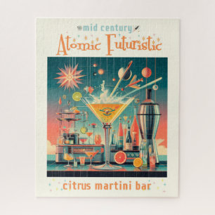 Quebra-cabeça Bar Citrus Martini futurística atômica do meio séc