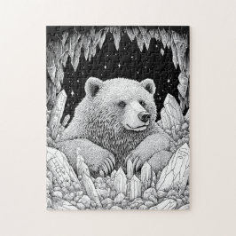 Quebra-cabeça Bär in Edelstein-Höhle magischer Sternenhimmel