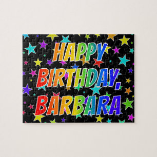 Quebra-cabeça "BARBARA" Primeiro Nome, Diversão "FELIZ ANIVERS