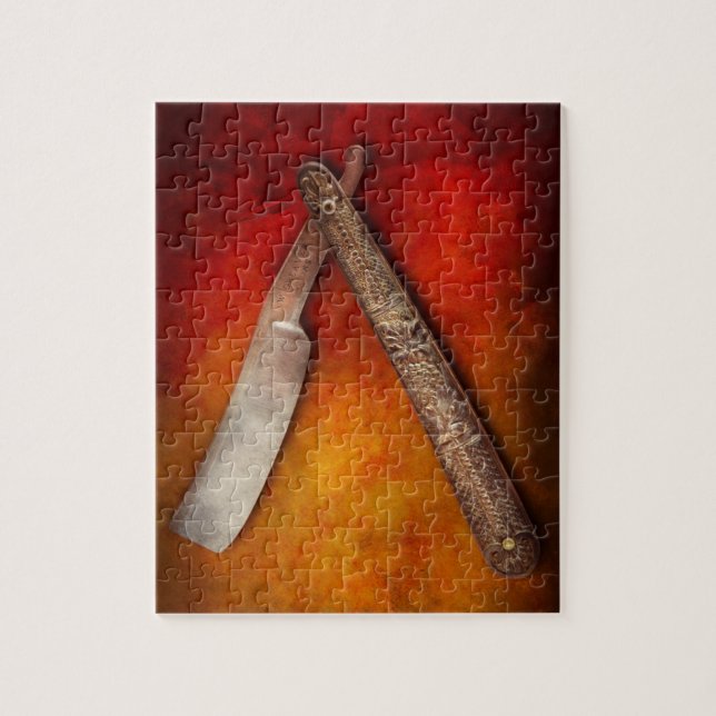 Quebra-cabeça Barbeiro - barbeando - mantenha um bordo superior (Vertical)