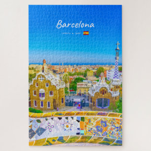 Quebra-cabeça Barcelona, Espanha - Parque Güell Mosaico Gaudí