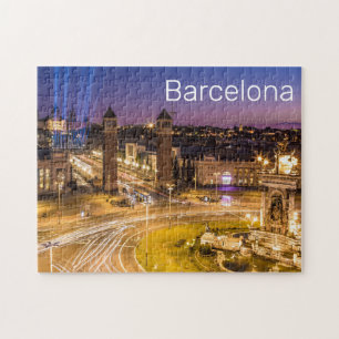 Quebra-cabeça Barcelona Plaza de Espana Catalunha Espanha Sunset