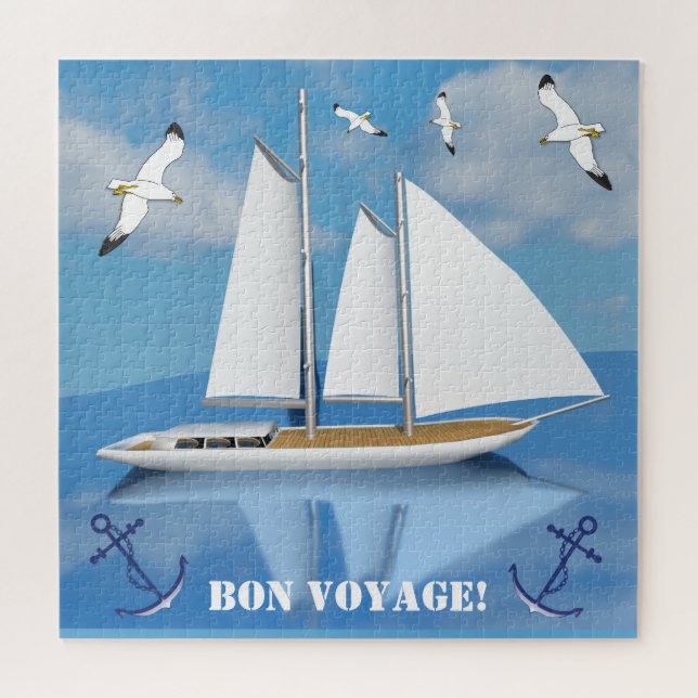 Quebra-cabeça Barco à vela na água calma, Bon Voyage! (Horizontal)