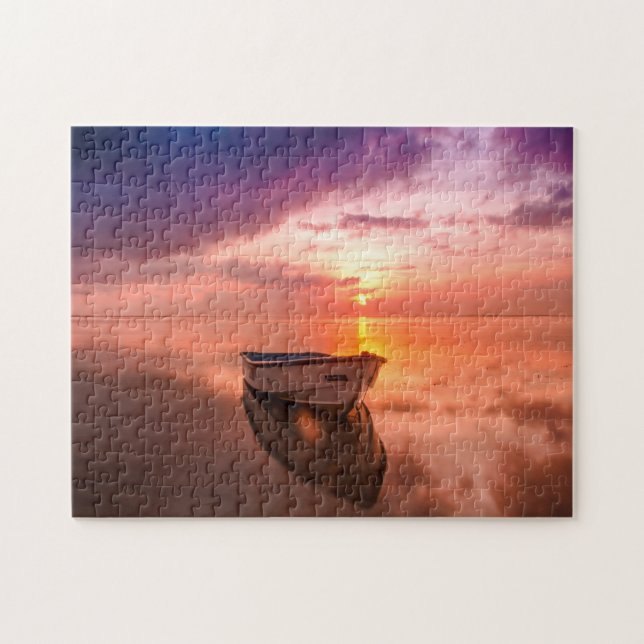 Quebra-cabeça Barco ao Ancoradouro. (Horizontal)