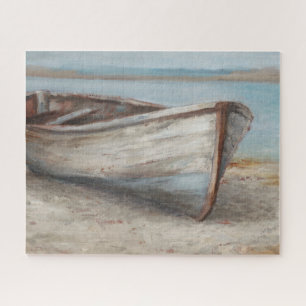 Quebra-cabeça Barco Branco na Costa