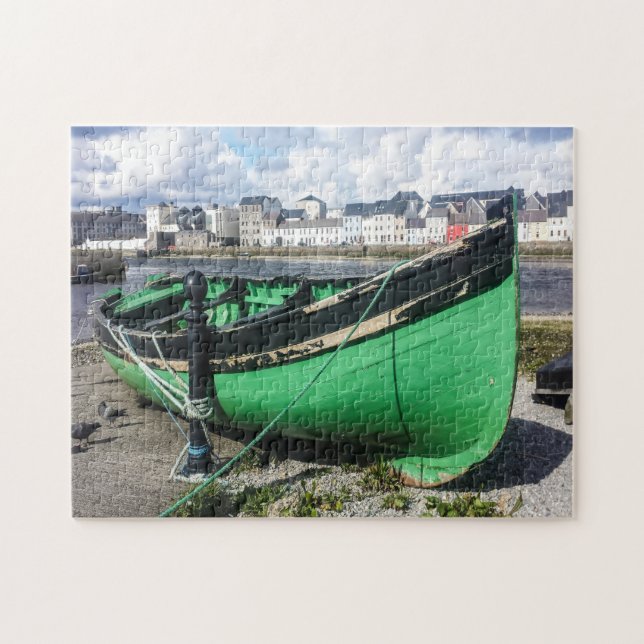 Quebra-cabeça Barco de Pesca Antigo Galway Irlanda. (Horizontal)