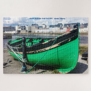 Quebra-cabeça Barco de Pesca Antigo Galway Irlanda. Quebra-Cabeç