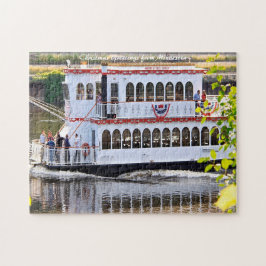 Quebra-cabeça Barco fluvial Minnesota.Saudação de Natal
