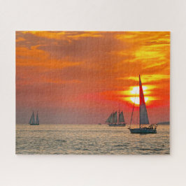 Quebra-cabeça Barcos à vela em Key West, Florida, Sunset