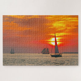 Quebra-cabeça Barcos à vela em Key West, Florida, Sunset