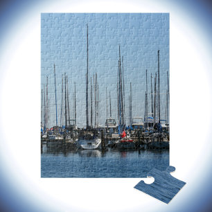 Quebra-cabeça Barcos a vela náuticos em Marina Fotografia
