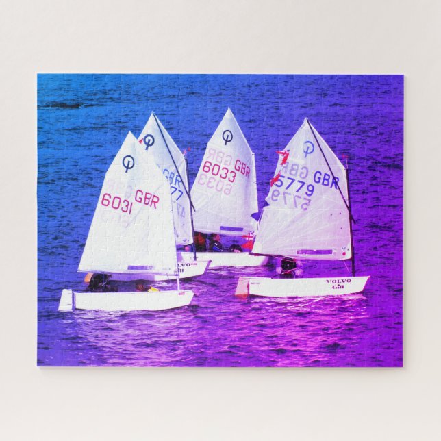 Quebra-cabeça Barcos à vela otimistas (Horizontal)