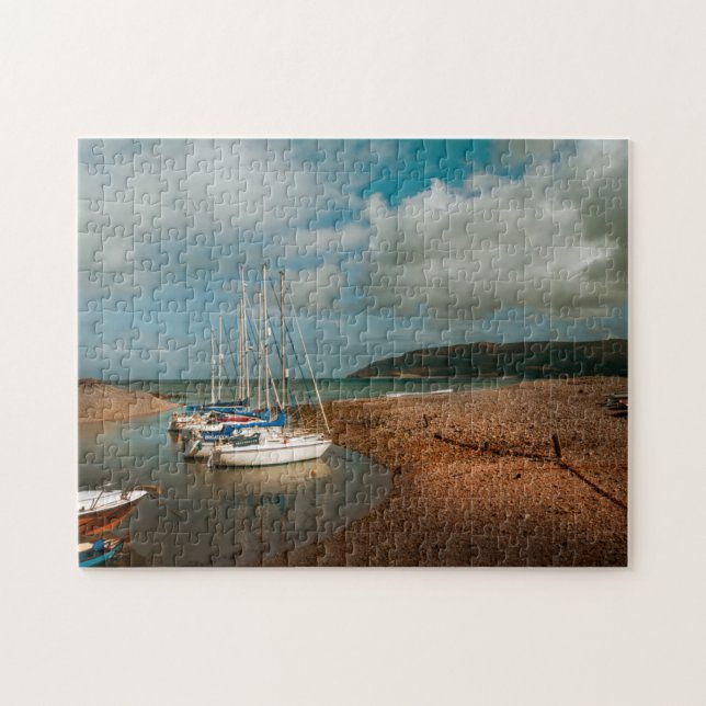 Quebra-cabeça Barcos com fotografia de Porlock Weir (Horizontal)