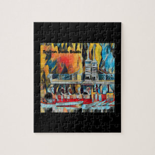 Quebra-cabeça Barcos da cisne de Boston do art deco