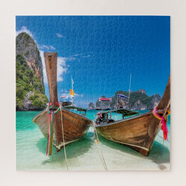 Quebra-cabeça Barcos de Cauda Longa Tailândia (Vertical)