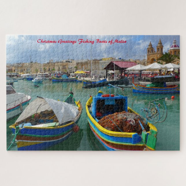 Quebra-cabeça Barcos de Pesca de Malta. (Horizontal)