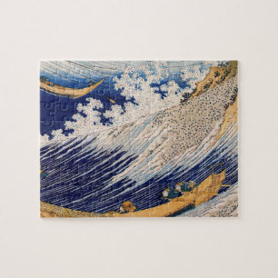 Quebra-cabeça Barcos de Pesca do Oceano Hokusai Ondas