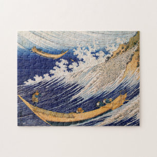 Quebra-cabeça Barcos de Pesca do Oceano Hokusai Ondas