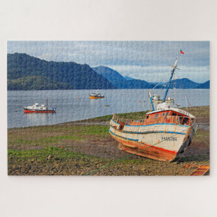 Quebra-cabeça Barcos de pesca, Hornopiren, Chile 1014-pc