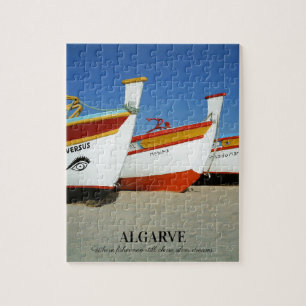 Quebra-cabeça Barcos de Pesca na Foto de Praia de Algarve