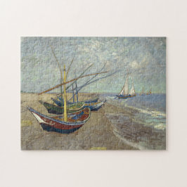 Quebra-cabeça Barcos de pesca na praia por Vincent Van Gogh