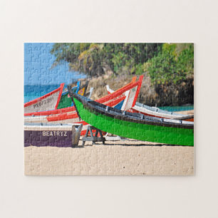 Quebra-cabeça Barcos de Pesca numa Praia em Porto Rico.