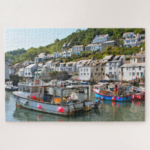 Quebra-cabeça Barcos de pesca, Polperro, Cornwall, Inglaterra