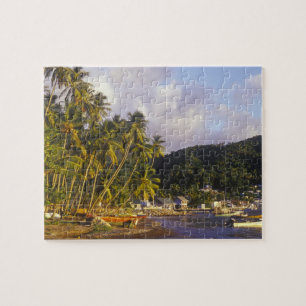 Quebra-cabeça Barcos de pesca, Soufriere, St Lucia, Caribe