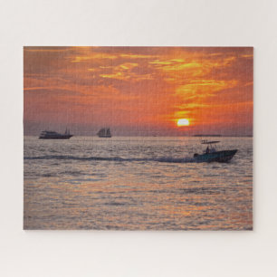 Quebra-cabeça Barcos em Key West, Flórida, no Sunset 16x20