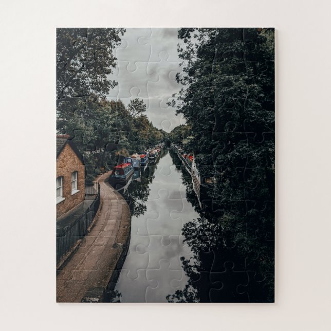 Quebra-cabeça Barcos Estreitos de Pequena Veneza Londres Reino U (Vertical)