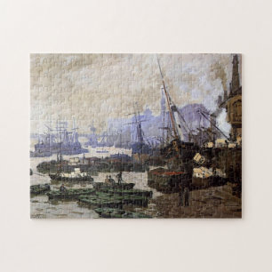 Quebra-cabeça Barcos na Piscina de Londres Monet Fine Art