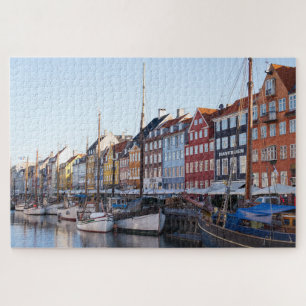 Quebra-cabeça - Barcos no Canal Copenhague Dinamar