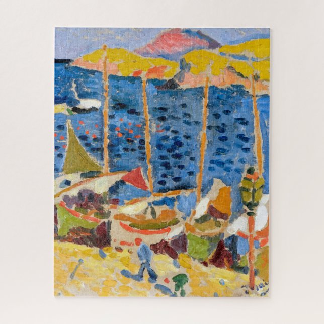 Quebra-cabeça Barcos no Porto de Collioure | Andre Derain | (Vertical)