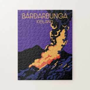 Quebra-cabeça Bárðarbunga, poster de viagens islandês.