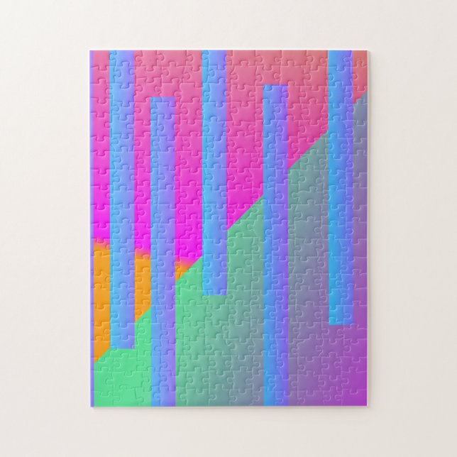 Quebra-cabeça Bares Geométricos Super Brilhantes De Dois Tom (Vertical)