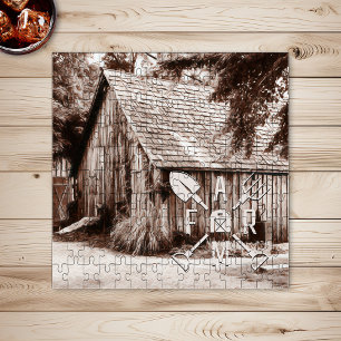 Quebra-cabeça Barn Antiquado da Vida da fazenda