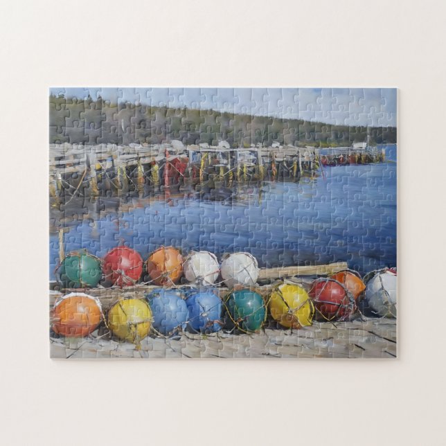 Quebra-cabeça Barras de Pesca de Cores Aquáticas (Horizontal)