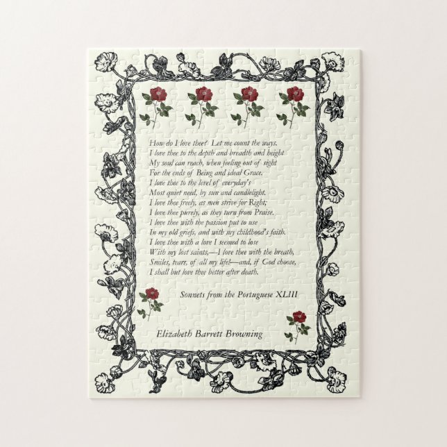 Quebra-cabeça Barrett Browning - Sonnets dos portugueses 43 (Vertical)